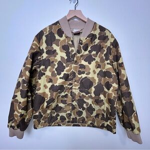 Vintage Columbia Duck Camo Bomber Jacket Size M